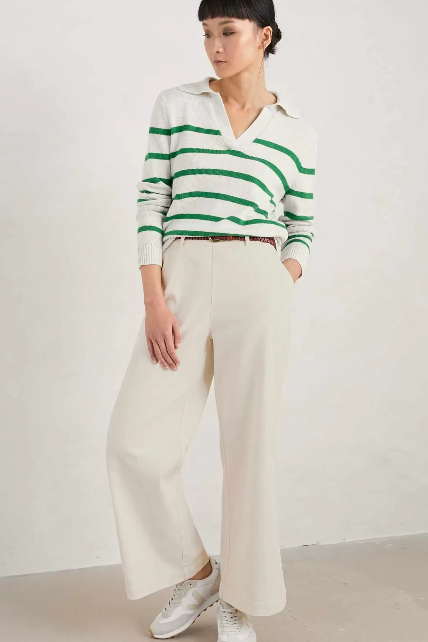 Barbizan Long Sleeve Collared Jumper