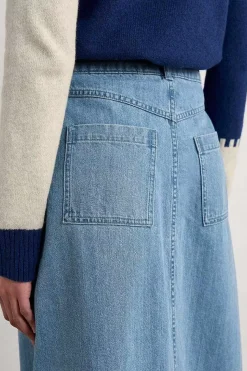 Bowline Denim Midi Skirt