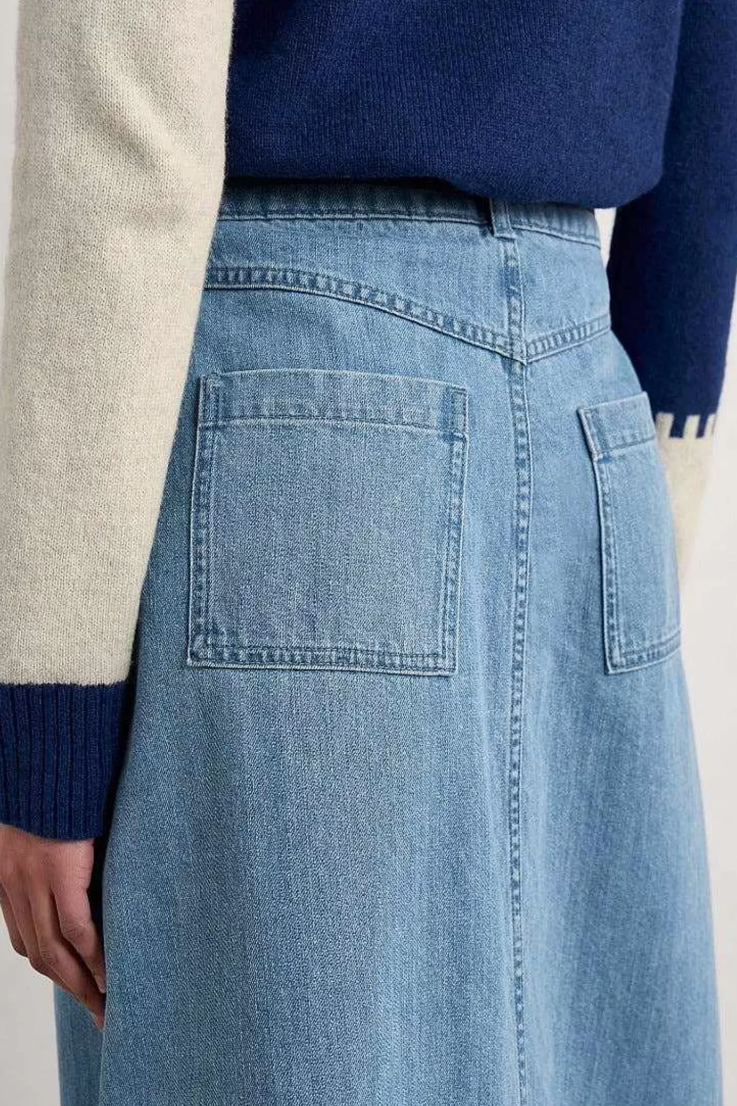 Bowline Denim Midi Skirt