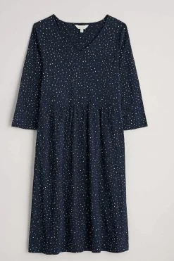 Brush Drawing 3/4 Sleeve Dress