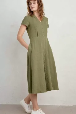 Carved Wood Midi Dress