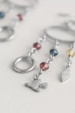 Chy Silver Tone Charm Earrings