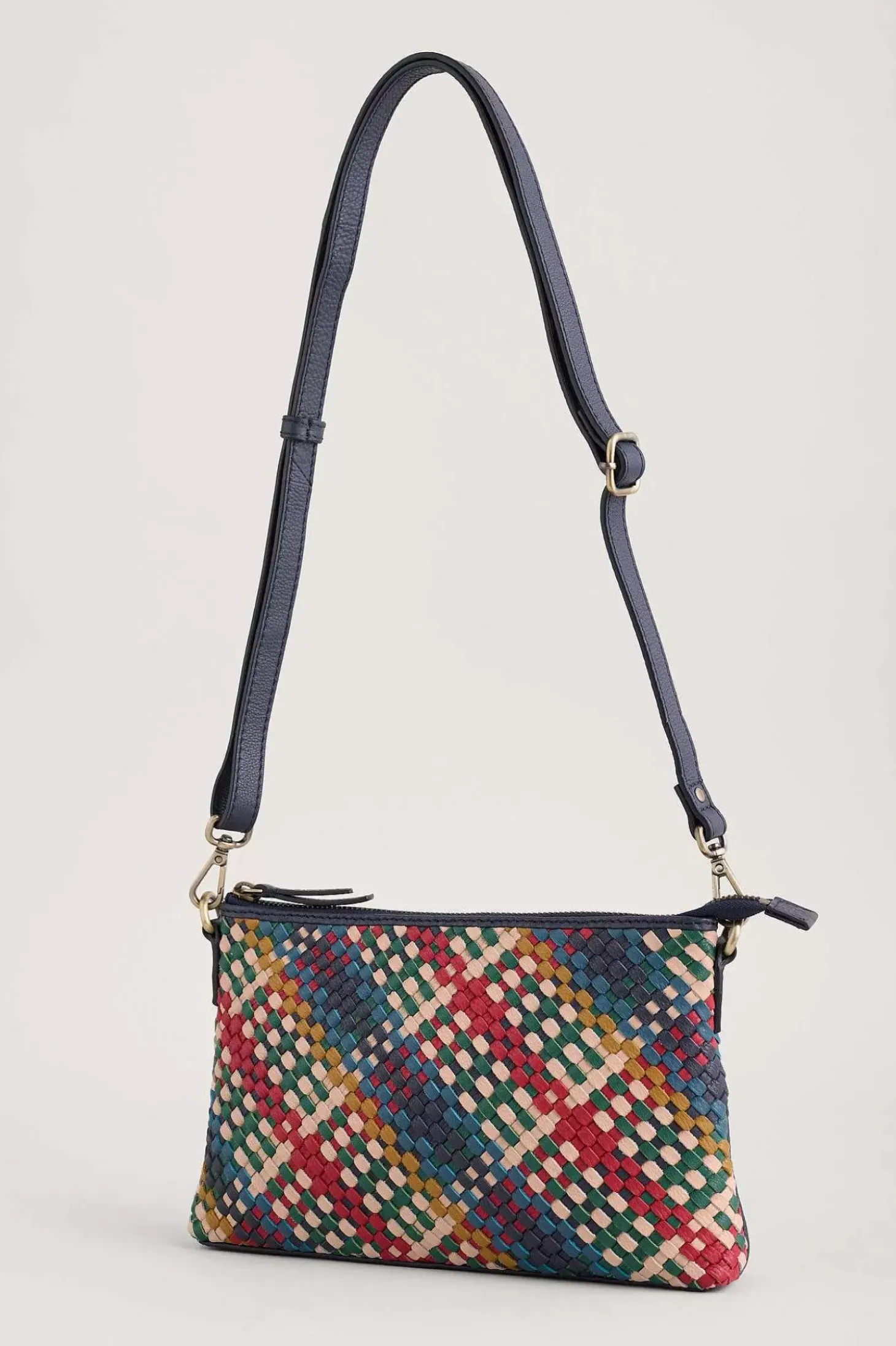 Crenvor Woven Leather Cross Body Bag