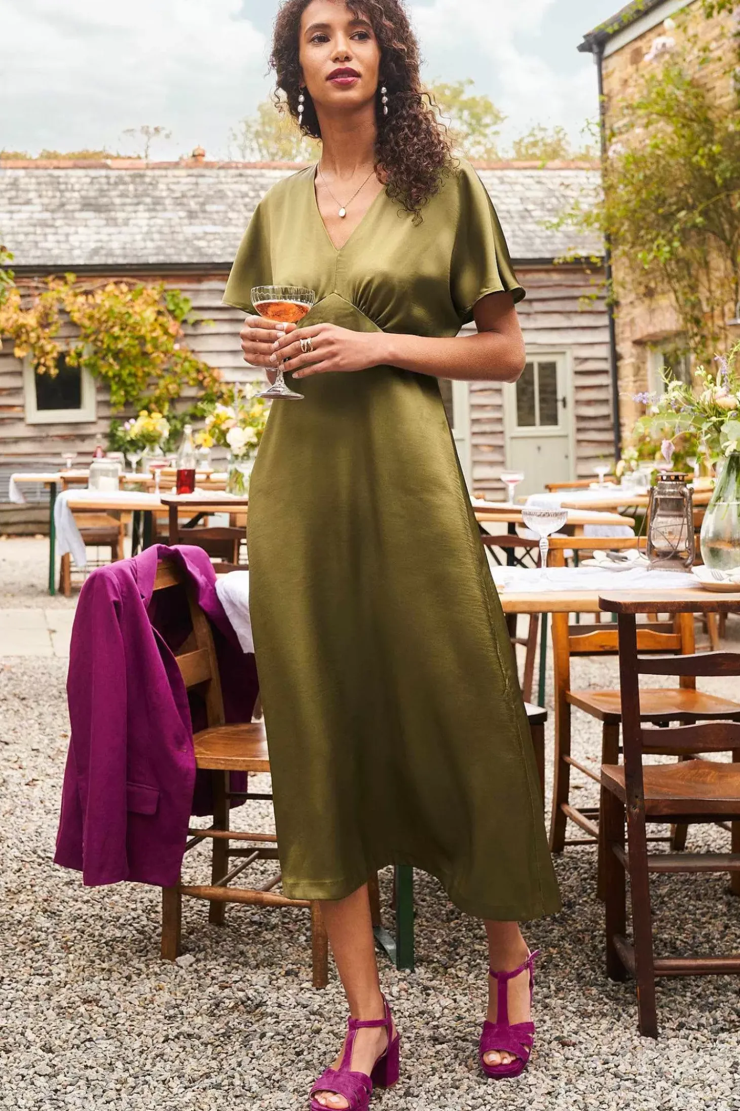 Evenglow Satin Dress