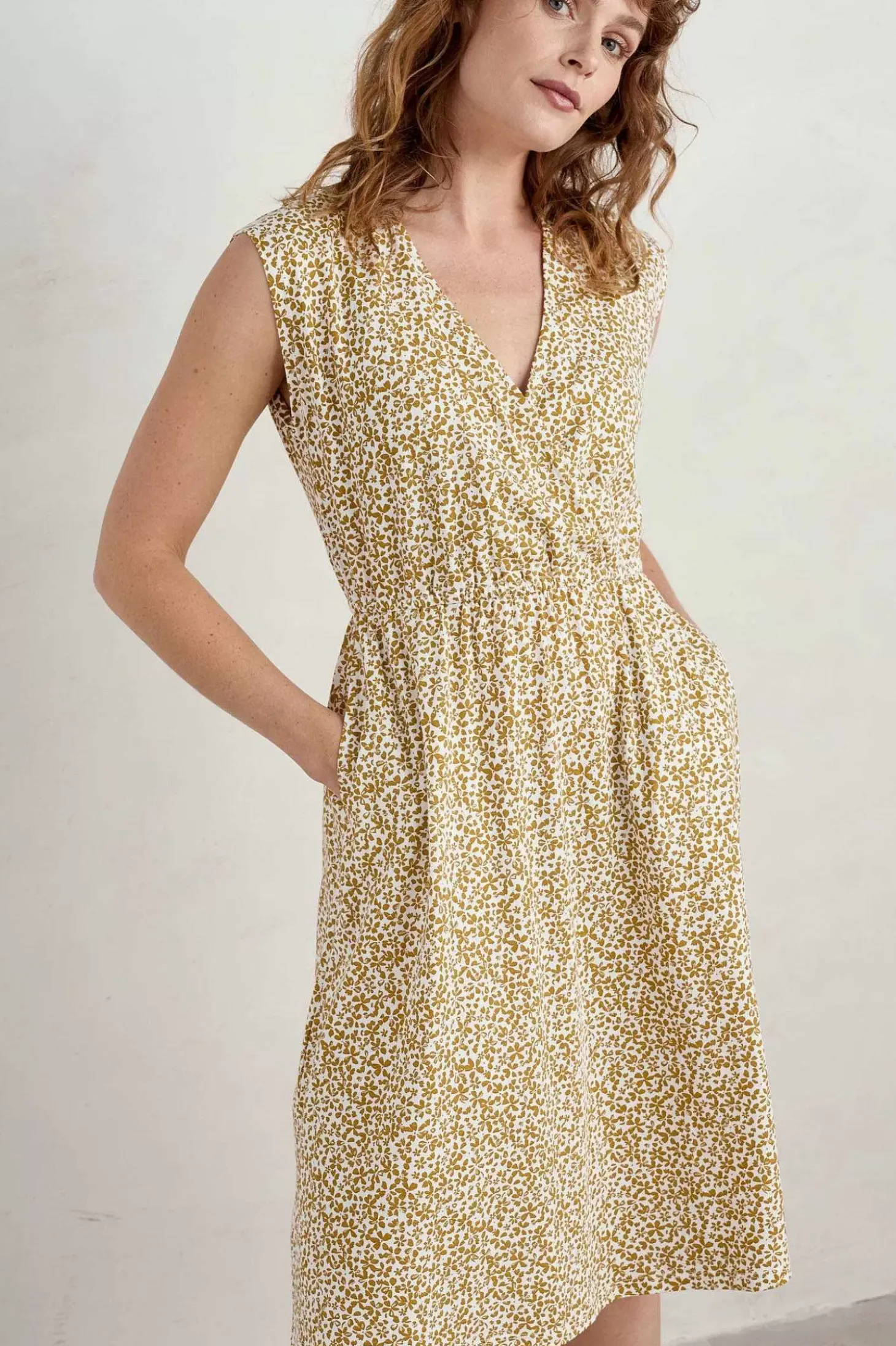 Faye Sleeveless Mock Wrap Dress