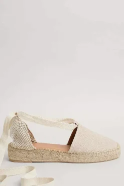 Fern Path Ankle Tie Cotton Espadrilles