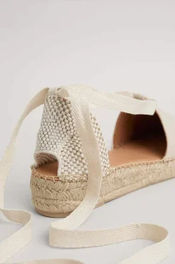 Fern Path Ankle Tie Cotton Espadrilles
