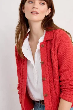 Forest Ridge Cable Knit Collared Cardigan
