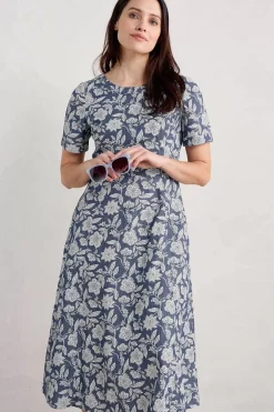 Fox Path Printed Chambray Dress