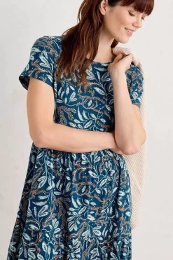 Line Strokes Short Sleeve Dress (Gots)