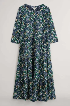Line Strokes Tiered Jersey Dress (Gots)