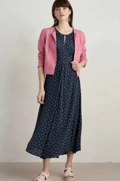 Marsh Violet Short Sleeve Empire Line Dress