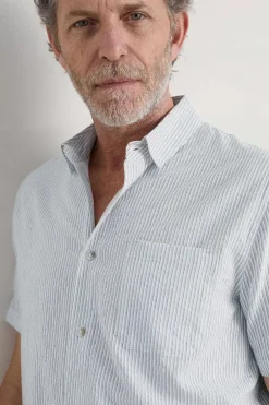 Men's Blue Heron Seersucker Short Sleeve Shirt