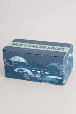 Men's Step Into The Blue Socks Box Of 4