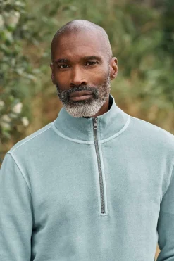 Men's Wood Moss Quarter Zip Sweatshirt