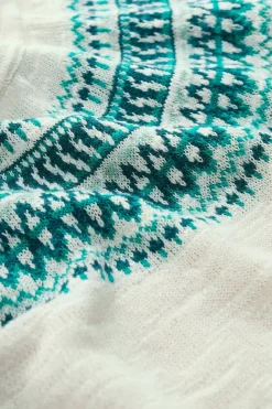 Penvoose Three Quarter Sleeve Fair Isle Jumper