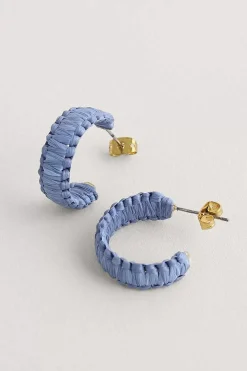 Petrel Hoop Raffia Hoop Earrings