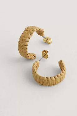 Petrel Hoop Raffia Hoop Earrings