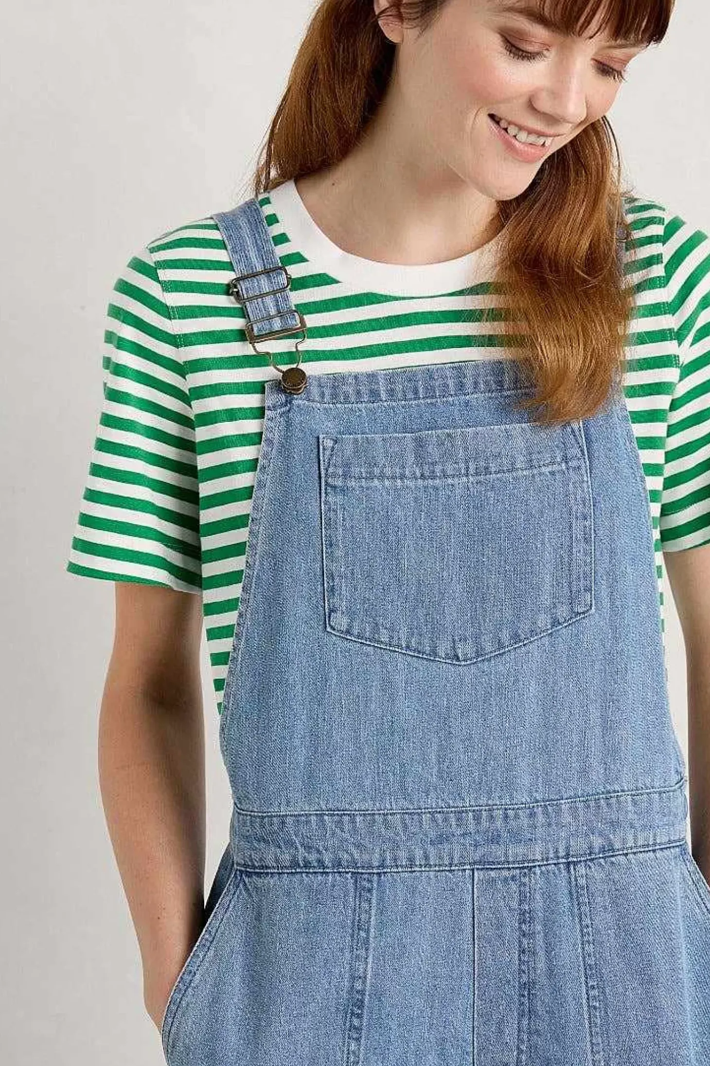 Porthallow Cove Wide Leg Denim Dungaree