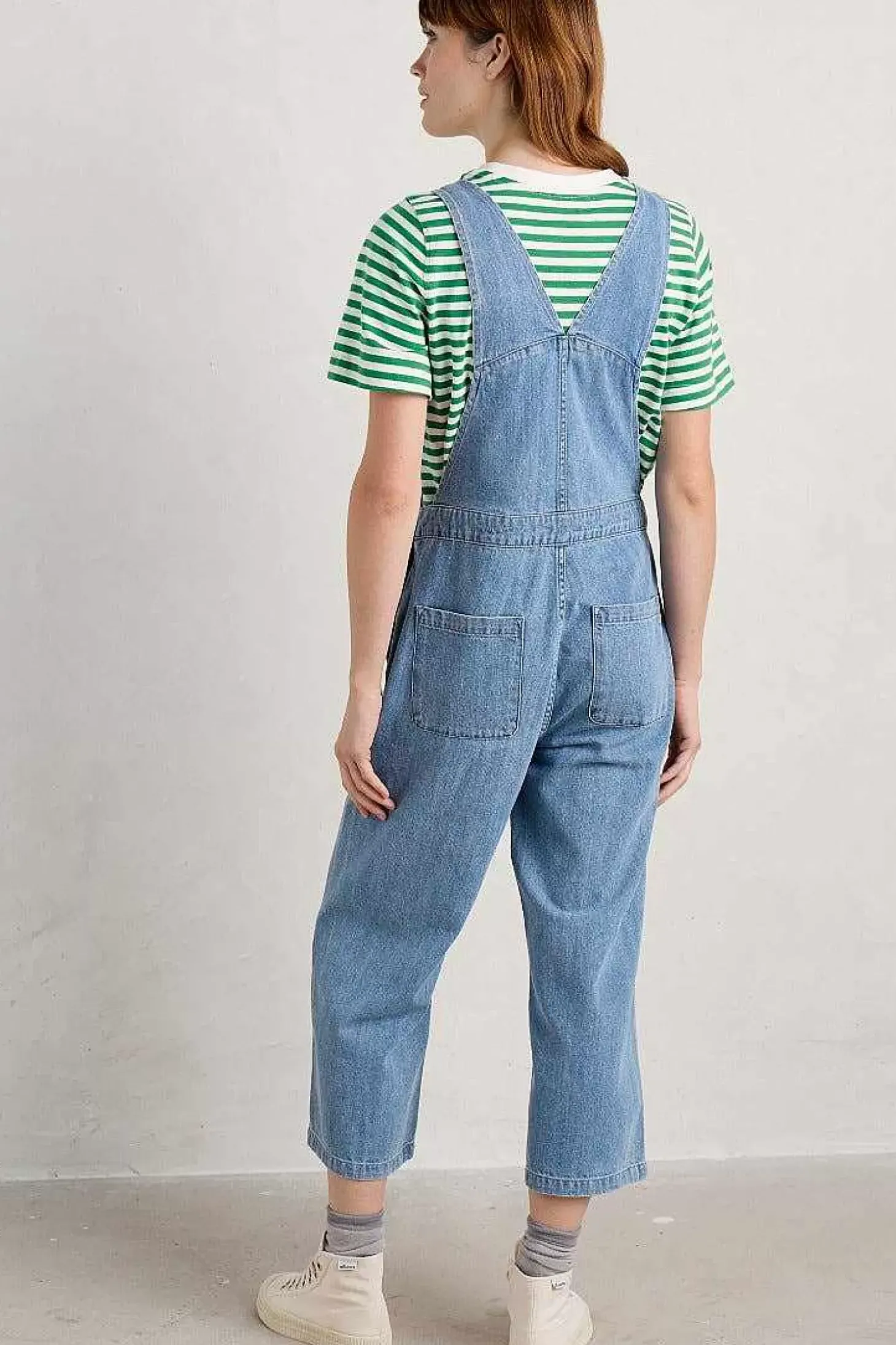 Porthallow Cove Wide Leg Denim Dungaree