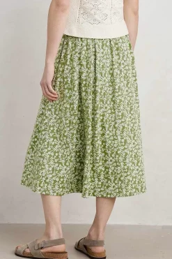 Ready Sail Printed Jersey Midi Skirt