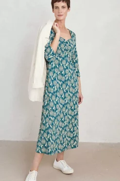 Secret Cove 3/4 Sleeve Midi Dress