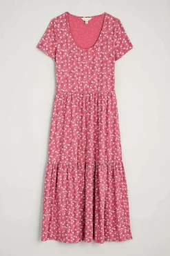 Tor View Short Sleeve Tiered Jersey Dress