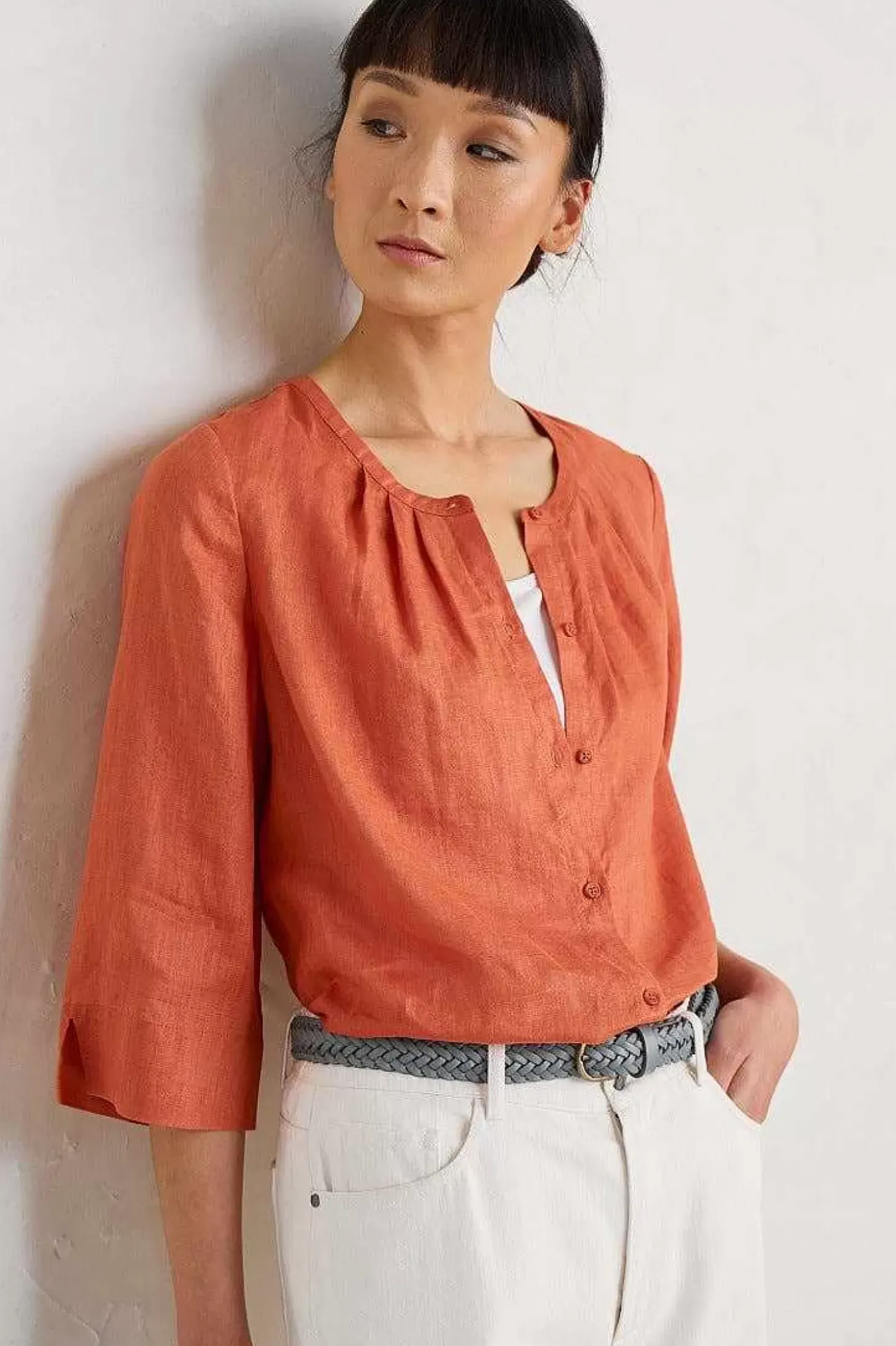 Wild Fennel Button Through Linen Top