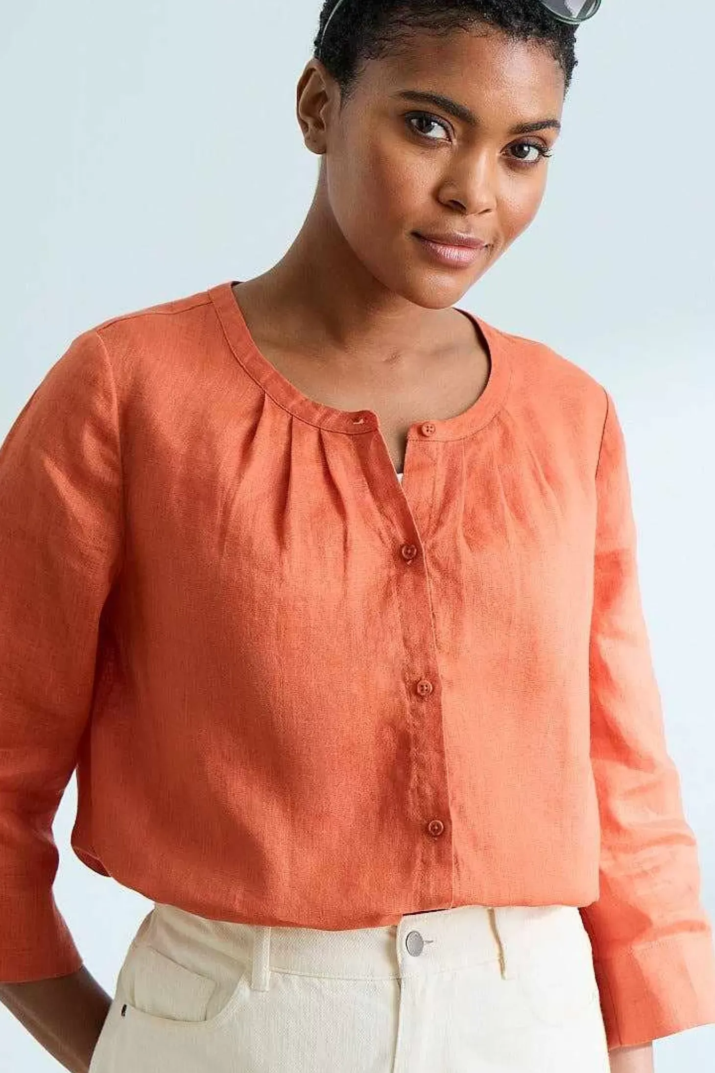 Wild Fennel Button Through Linen Top