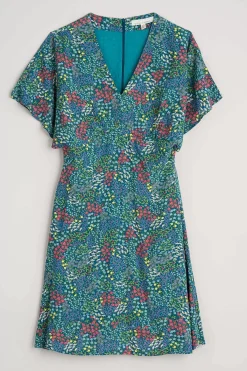 Wilsey Empire Line Flared Sleeve Dress