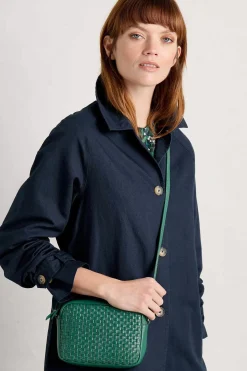 Woven Sea Fan Leather Cross-Body Bag