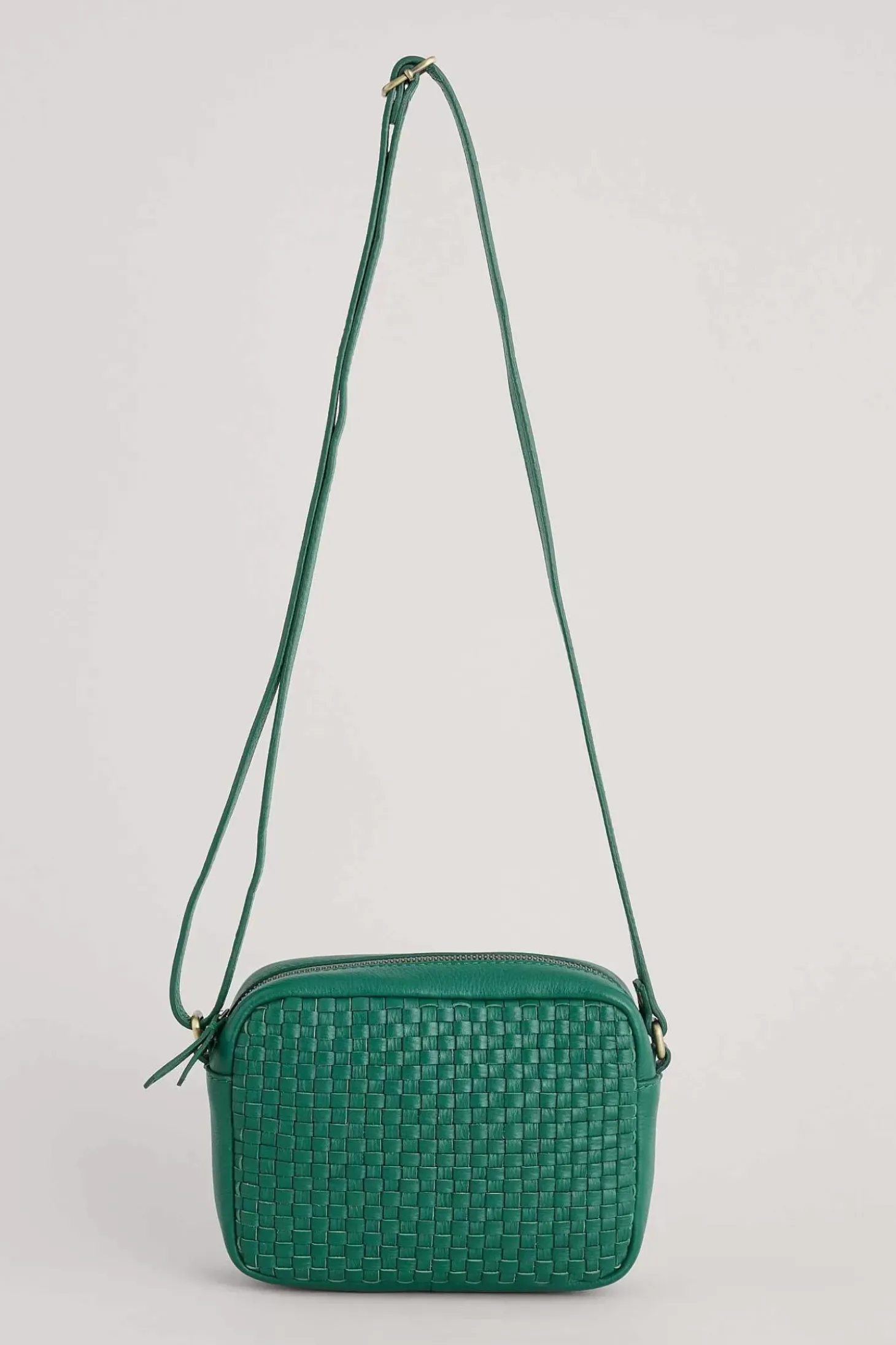 Woven Sea Fan Leather Cross-Body Bag