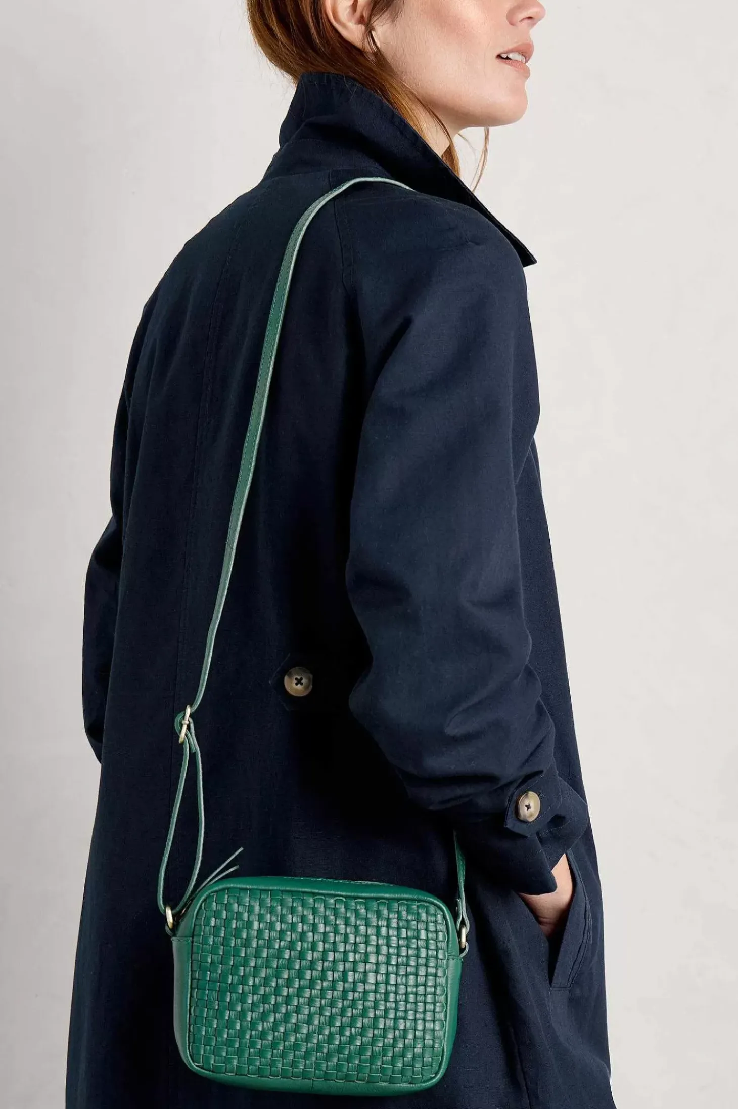 Woven Sea Fan Leather Cross-Body Bag